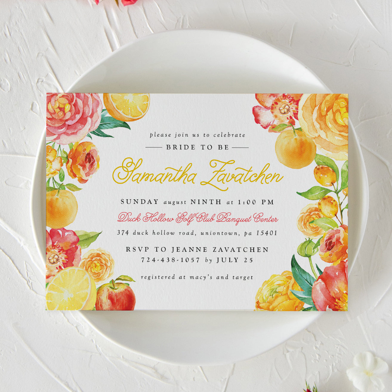 Bride To Be Wedding Shower Invitation